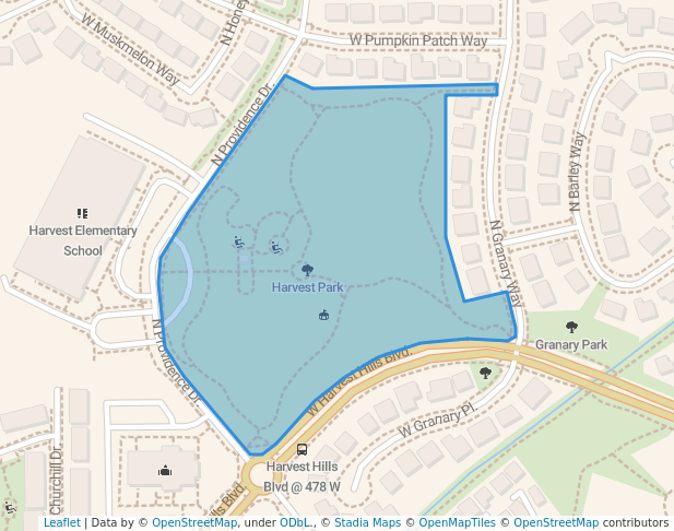 walking in Harvest Park map in Saratoga Springs