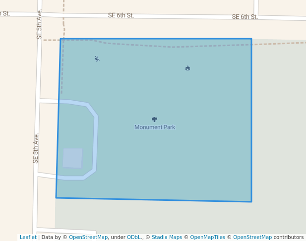 walking in Monument Park map in Aledo