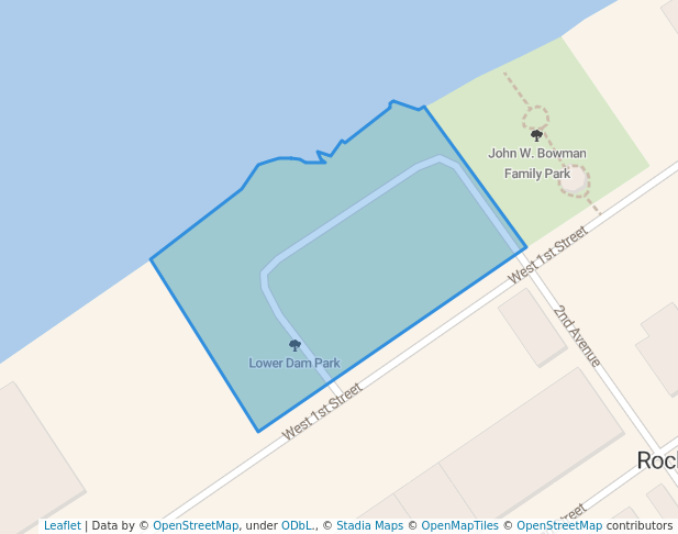 walking in Lower Dam Park map in Rock Falls