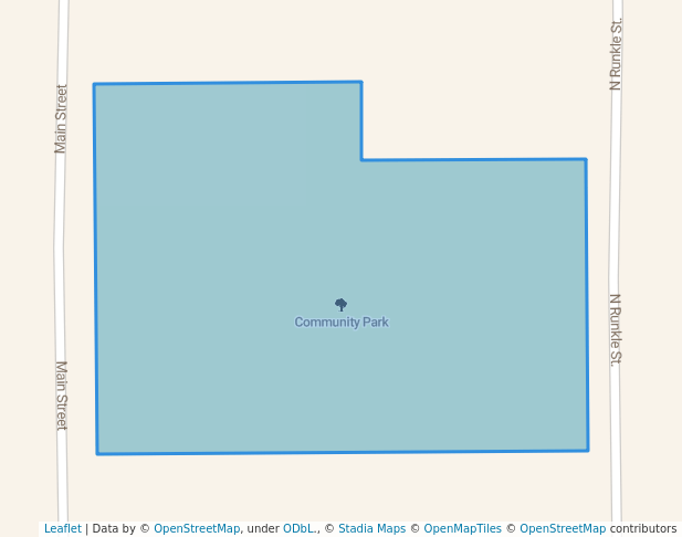 walking in Community Park map in Hanna City