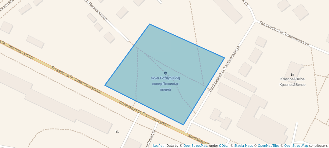 walking in сквер Пожилых людей map in Gryazi