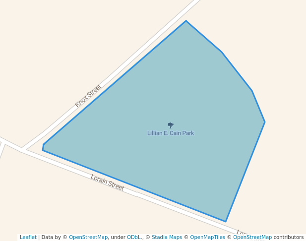 walking in Lillian E. Cain Park map in Lowell