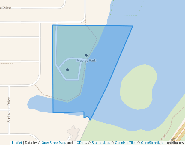 walking in Mabrey Park map in Carter Lake