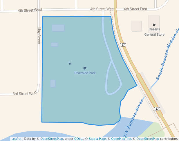 walking in Riverside Park map in Mantorville