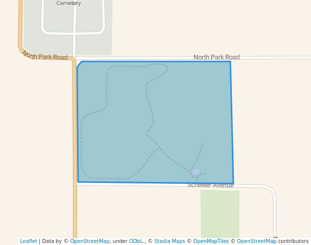 walking in Doubet-Benjamin Park map in Williamsfield