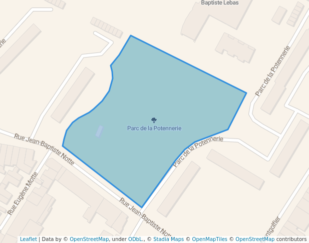 walking in Parc de la Potennerie map in Roubaix