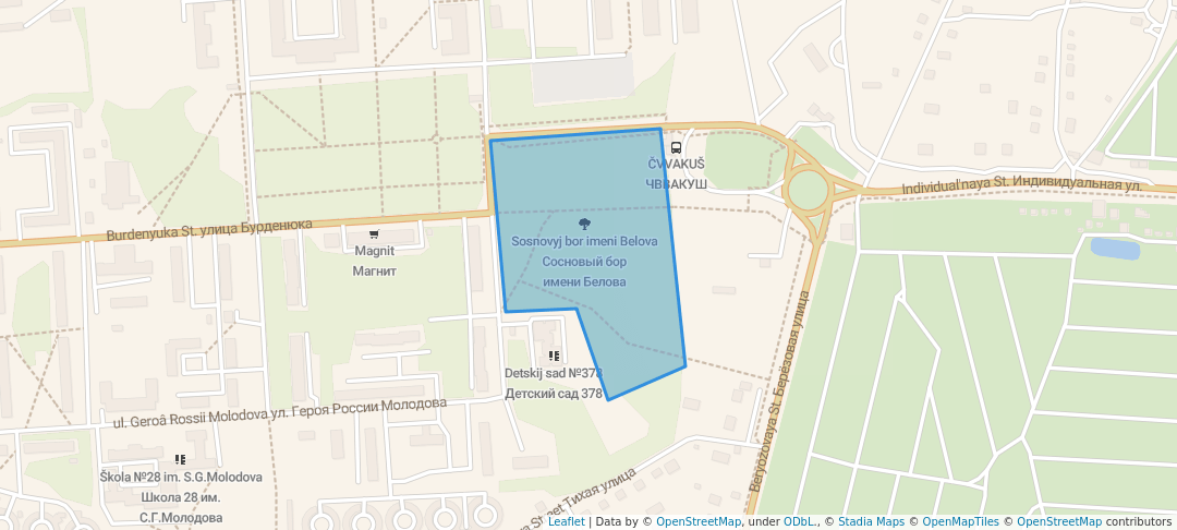 walking in Сосновый бор имени Белова map in Chelyabinsk