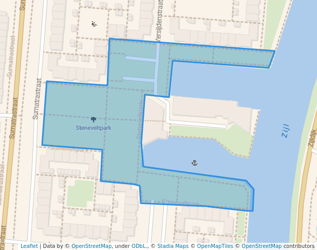 walking in Steneveltpark map in Leiden
