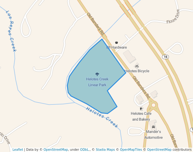 walking in Helotes Creek Linear Park map in Helotes