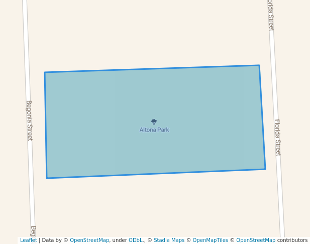 walking in Altona Park map in South Tamworth