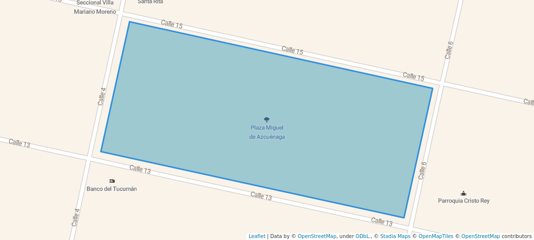 walking in Plaza Miguel de Azcuénaga map in Las Talitas