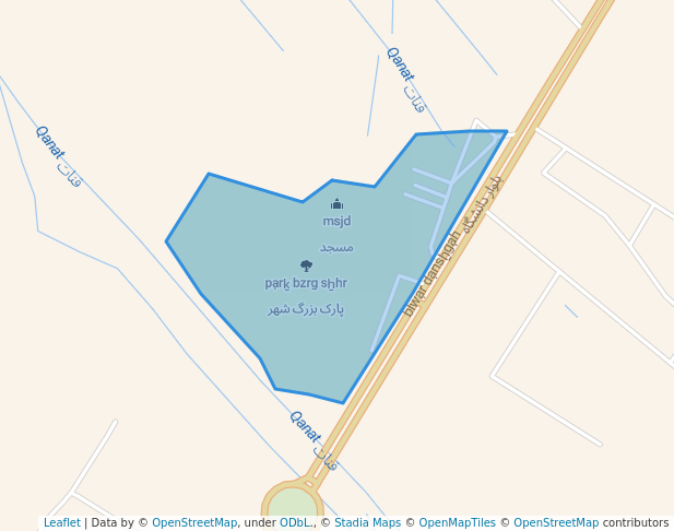 walking in پارک بزرگ شهر map in Ashkezar