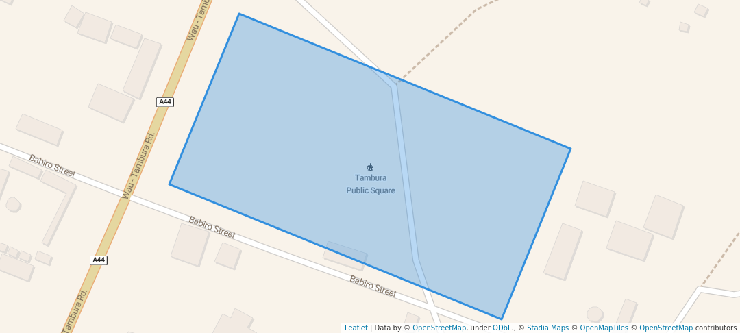 walking in Tambura Public Square map in Tambura