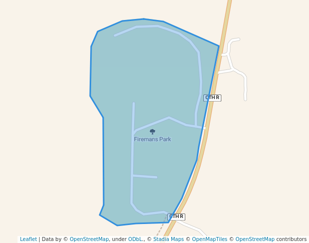 walking in Firemans Park map in Watertown