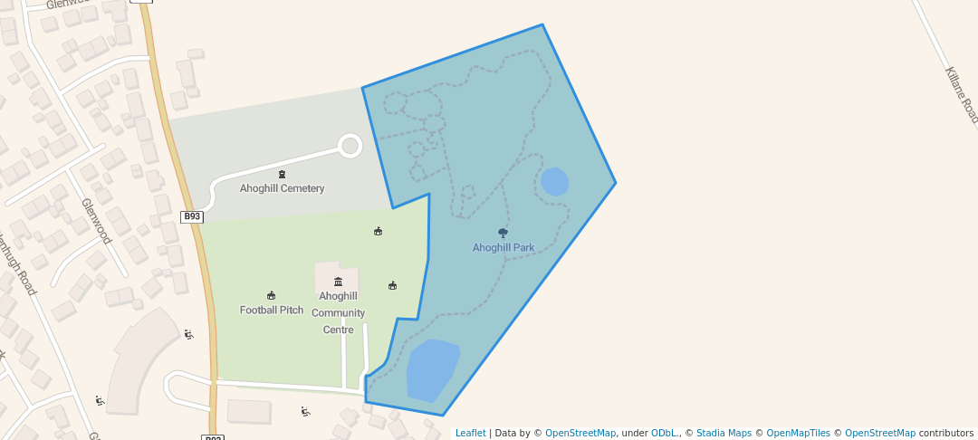 walking in Ahoghill Park map in Ahoghill