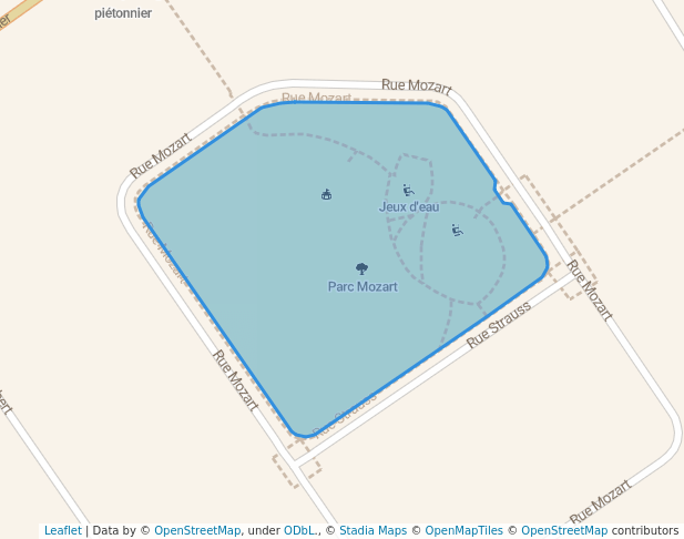 walking in Parc Mozart map in Vaudreuil-Dorion