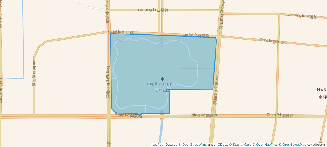 walking in 丁玲公园 map in Chang De Shi