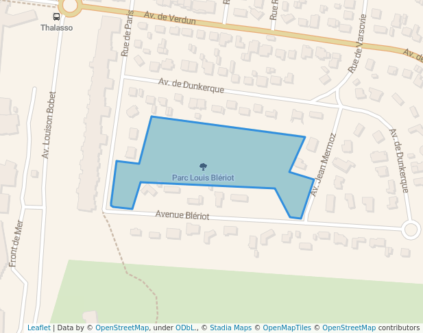 walking in Parc Louis Blériot map in Le Touquet-Paris-Plage