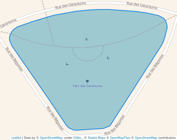 walking in Parc des Géraniums map in Vaudreuil-Dorion