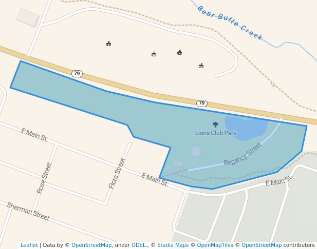 walking in Lions Club Park map in Sturgis