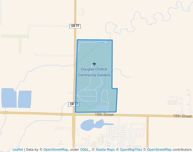 walking in Douglas Chittick Community Gardens map in Brookings