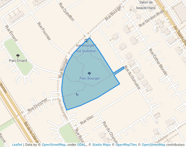 walking in Parc Bourget map in Vaudreuil-Dorion