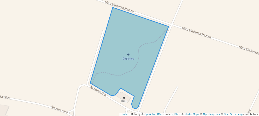 walking in Ciglenice map in Pušćine