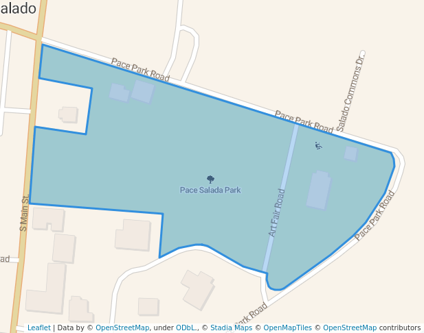 walking in Pace Salada Park map in Salado