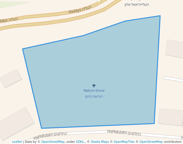 walking in Nahum Grove map in Bet Shemesh