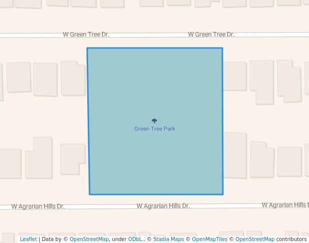 walking in Green Tree Park map in San Tan Valley