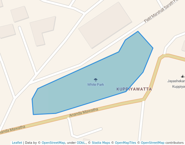 walking in White Park map in Colombo