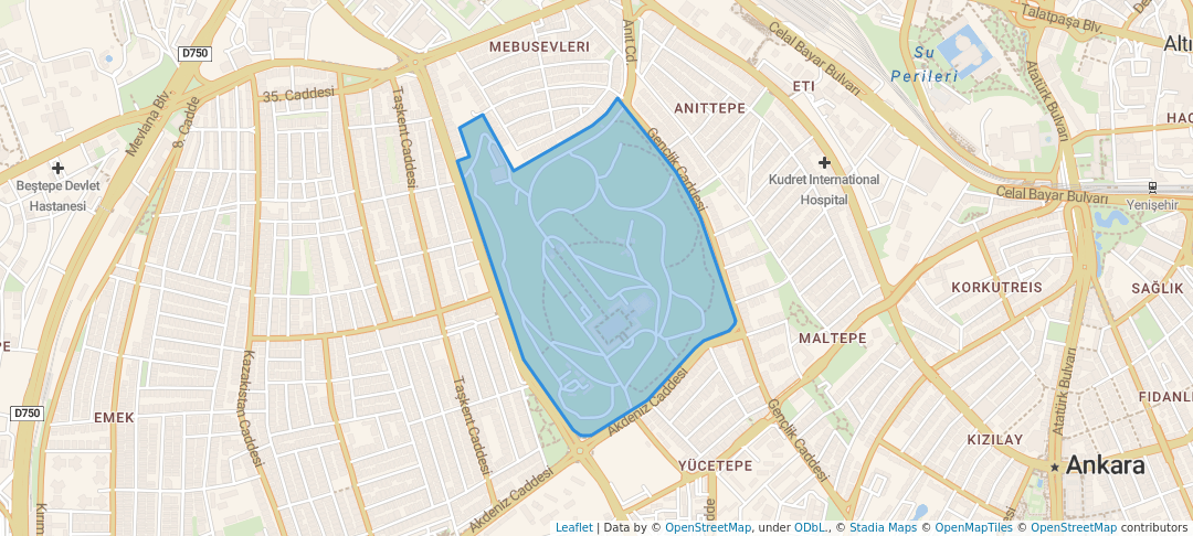 walking in Anıtkabir map in Ankara