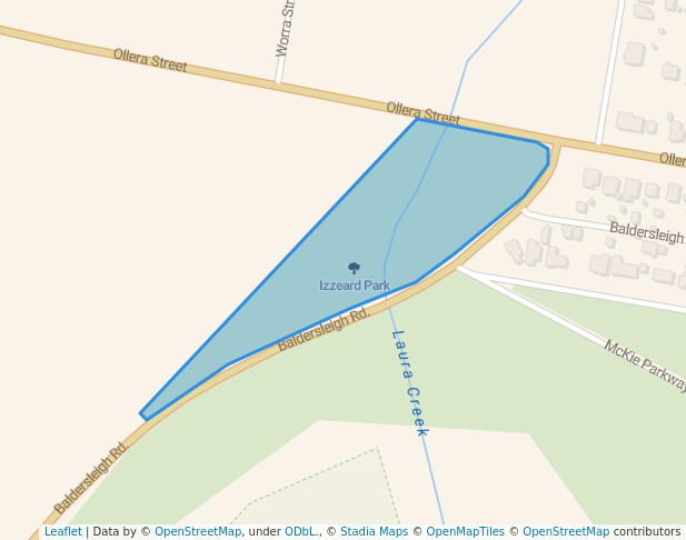 walking in Izzeard Park map in Guyra