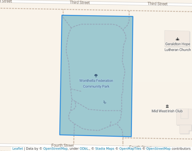 walking in Wonthella Federation Community Park map in Wonthella