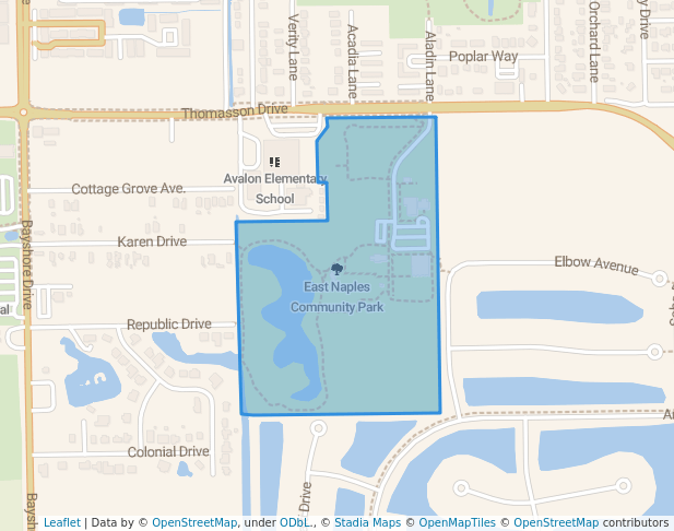 walking in East Naples Community Park map in Naples
