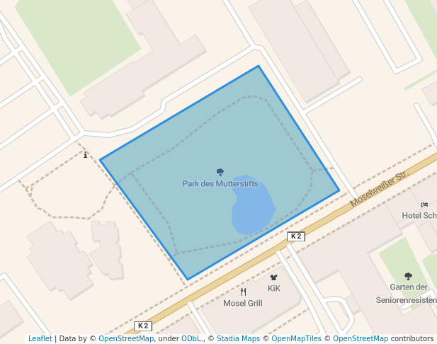 walking in Park des Mutterstifts map in Koblenz