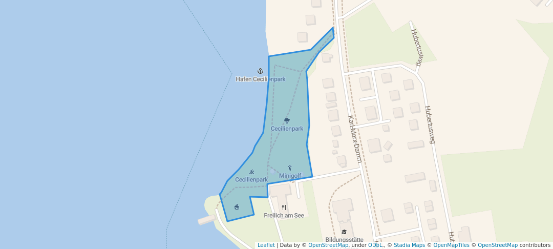 walking in Cecilienpark map in Bad Saarow