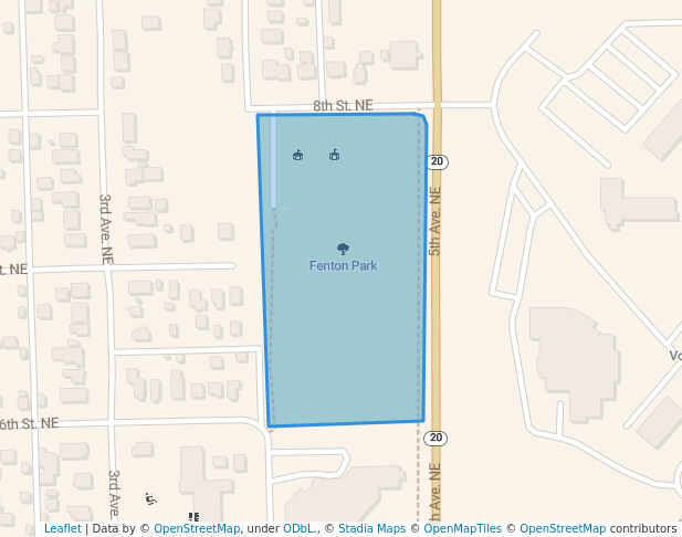 walking in Fenton Park map in Jamestown
