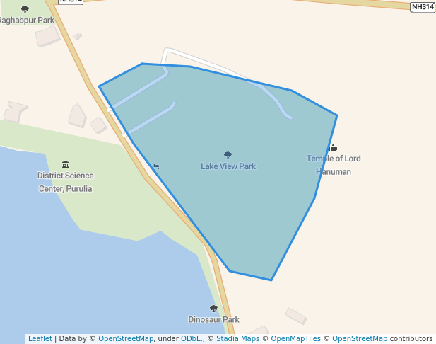 walking in Lake View Park map in Purulia