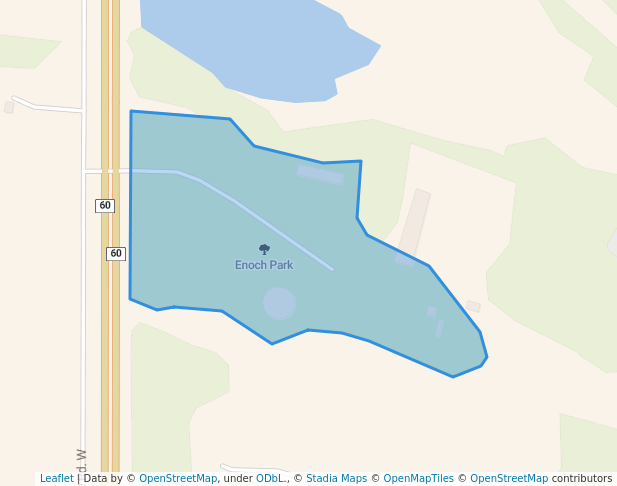 walking in Enoch Park map in Spruce Grove