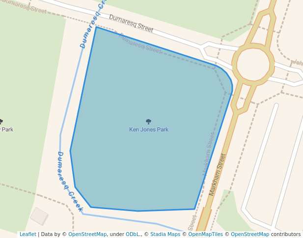 walking in Ken Jones Park map in Armidale