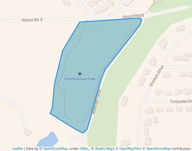 walking in Fred Robinson Park map in Lewistown