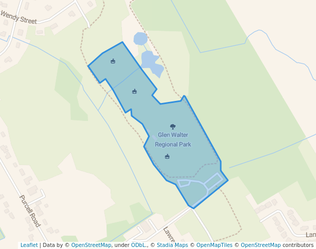 walking in Glen Walter Regional Park map in Summerstown