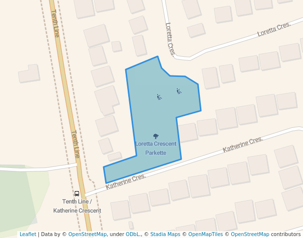 walking in Loretta Crescent Parkette map in Whitchurch-Stouffville