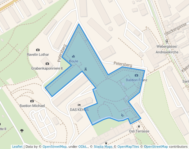 walking in Bürgergarten map in Erfurt