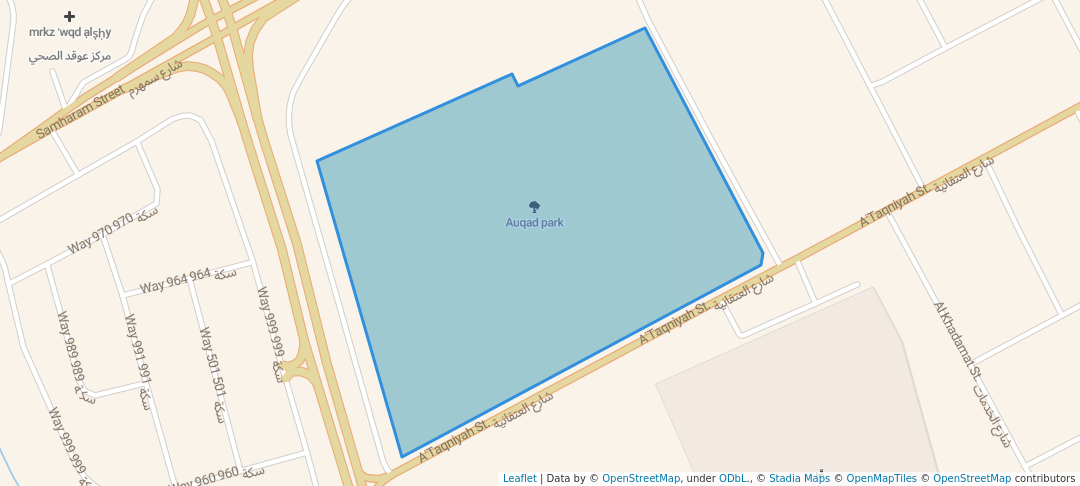 walking in Auqad park map in Salalah