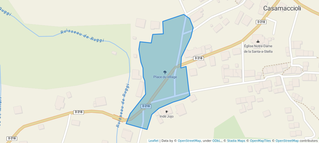 walking in Place du village map in Casamaccioli