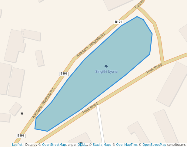 walking in Singithi Uyana map in Kalutara