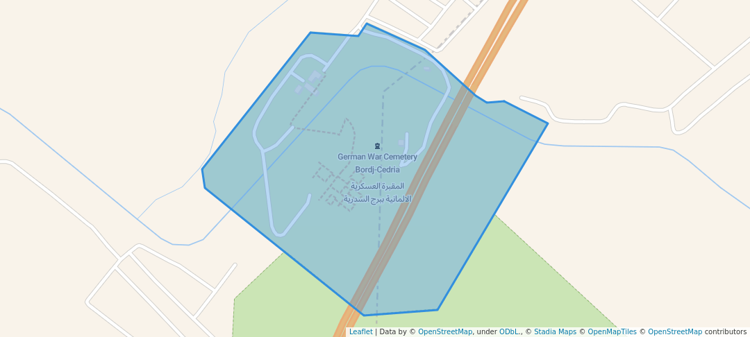 walking in German War Cemetery Bordj-Cedria map in Borj Cédria