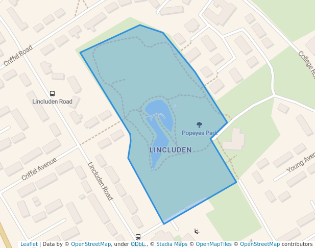 walking in Lincluden Gardens map in Dumfries